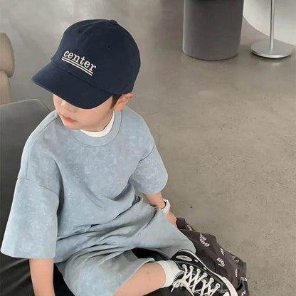 Boys Clothing Set 2024 – Korean Loose Shirts + Shorts 2PCS Set, Sport Suits for Kids & Teenagers, Tracksuits, Casual Baby Outfits - Giggles And Grab