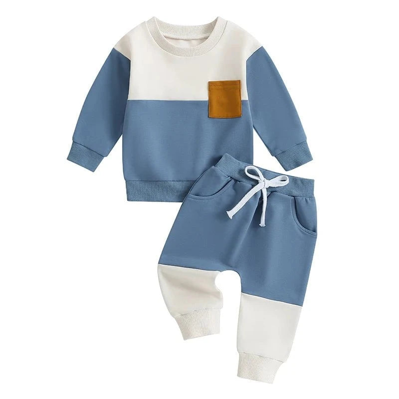 Giggles And Grab Lioraitiin baby boy pants set A / 2T / United States Lioraitiin 0-3 Years Baby Boy 2PCS Autumn Pants Set – Contrast Color Long Sleeve Sweatshirt & Sweatpants Clothes"