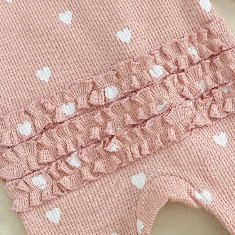Giggles And Grab lioraitiin baby girl valentines day ruffle Lioraitiin 0-6M Baby Girl Valentine's Day Ruffle Heart Romper & Headband Set"