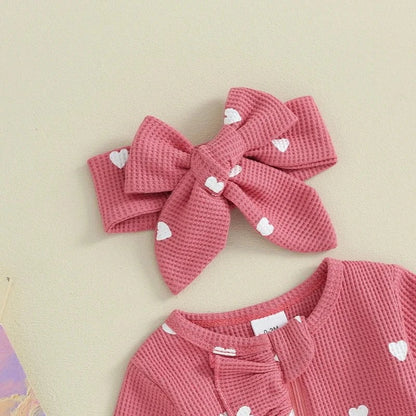 Giggles And Grab lioraitiin baby girl valentines day ruffle Lioraitiin 0-6M Baby Girl Valentine's Day Ruffle Heart Romper & Headband Set"