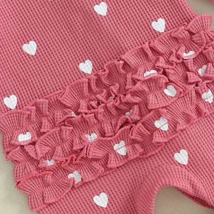 Giggles And Grab lioraitiin baby girl valentines day ruffle Lioraitiin 0-6M Baby Girl Valentine's Day Ruffle Heart Romper & Headband Set"