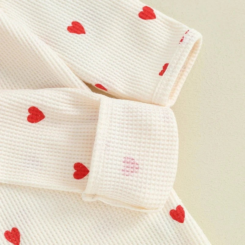 Giggles And Grab lioraitiin baby girl valentines day ruffle Lioraitiin 0-6M Baby Girl Valentine's Day Ruffle Heart Romper & Headband Set"