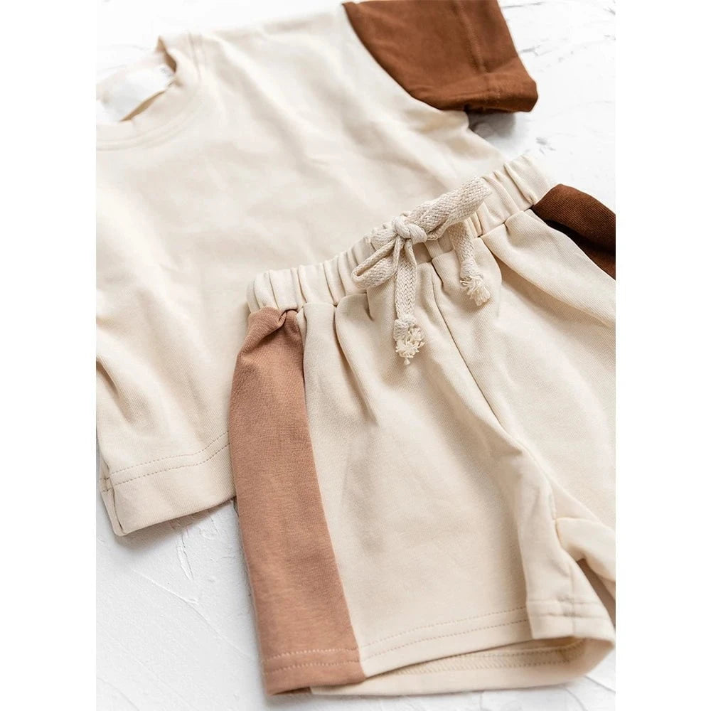Giggles And Grab New summer cotton toddler shorts set New Summer Cotton Toddler T-Shirt & Shorts Set – Baby Boys & Girls Casual Outfit 2PCS"