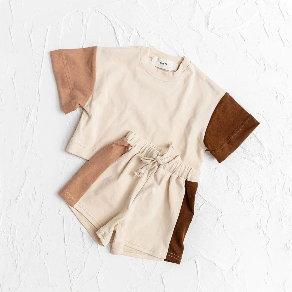 Giggles And Grab New summer cotton toddler shorts set New Summer Cotton Toddler T-Shirt & Shorts Set – Baby Boys & Girls Casual Outfit 2PCS"