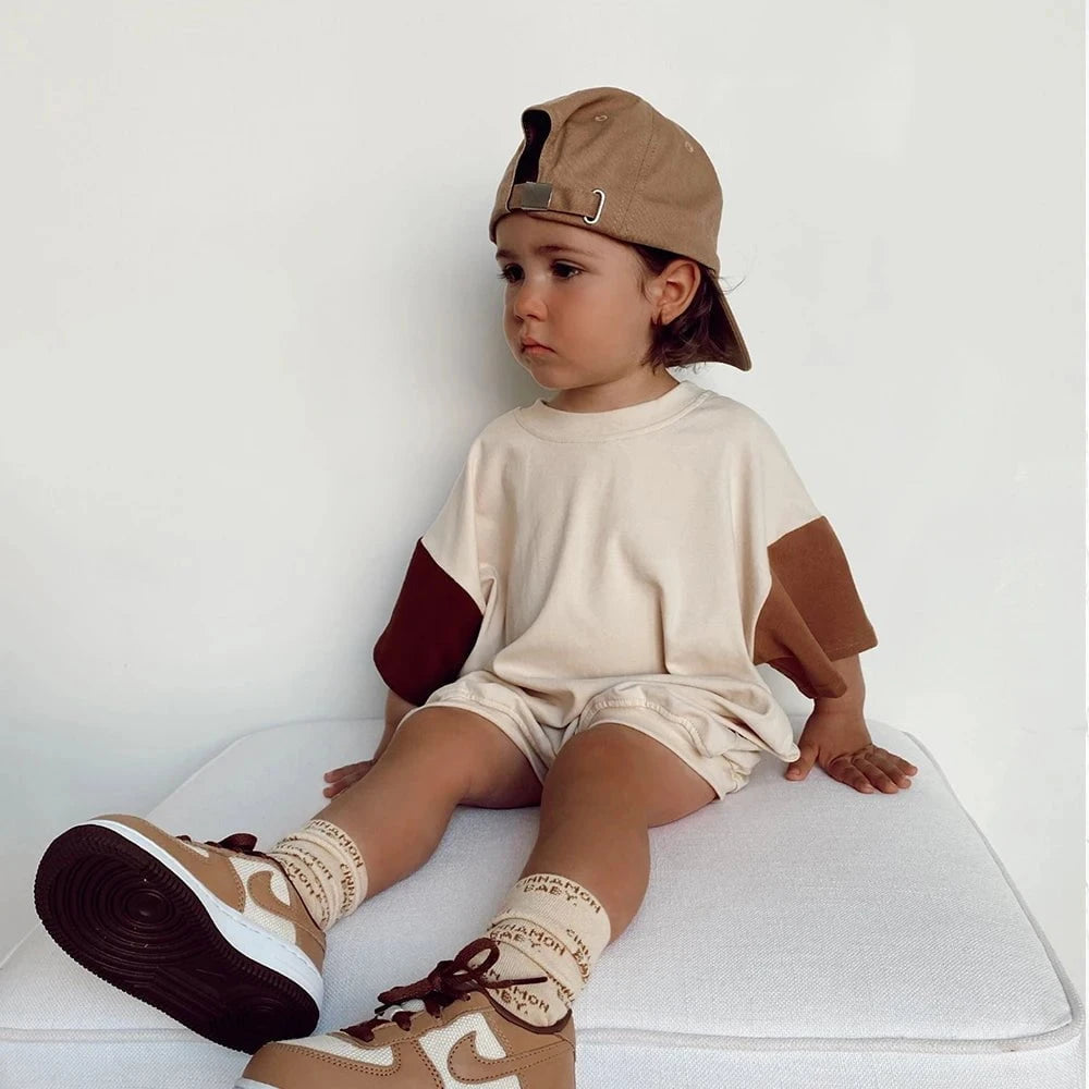 Giggles And Grab New summer cotton toddler shorts set New Summer Cotton Toddler T-Shirt & Shorts Set – Baby Boys & Girls Casual Outfit 2PCS"