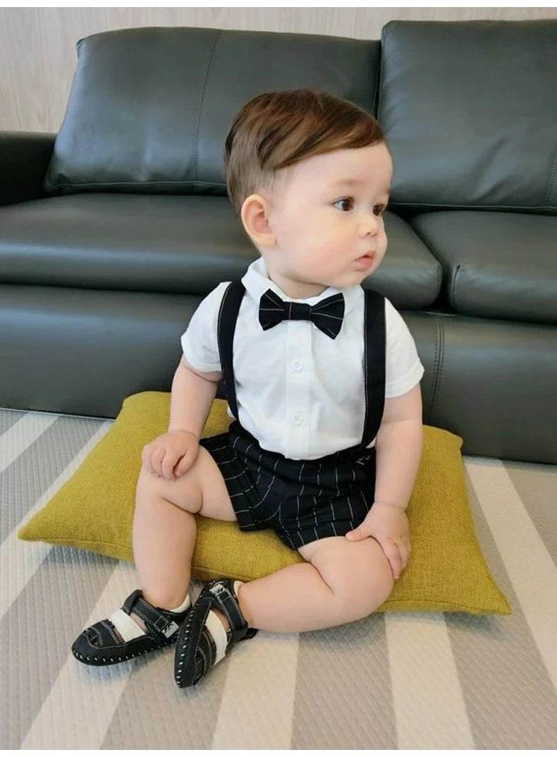 IENENS Toddler Birthday Party Clothes – Baby Clothing Sets, Boy Formal Dress, Summer Shirts + Shorts Suits, Kids Short Sleeve Outfits - Giggles And Grab