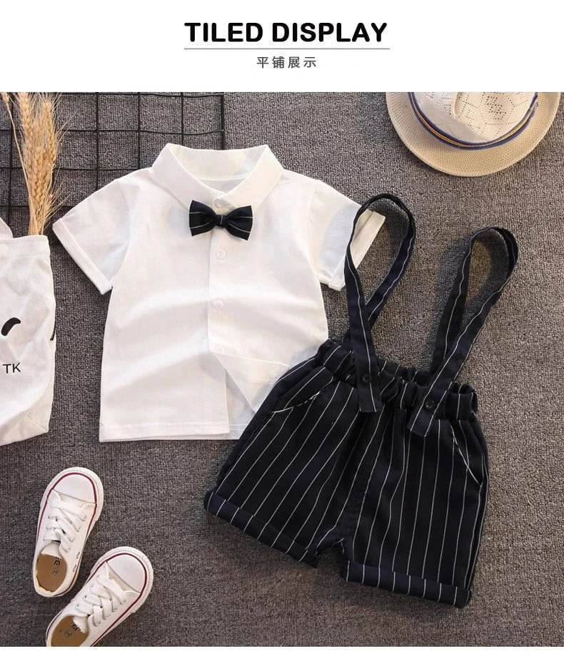 IENENS Toddler Birthday Party Clothes – Baby Clothing Sets, Boy Formal Dress, Summer Shirts + Shorts Suits, Kids Short Sleeve Outfits - Giggles And Grab