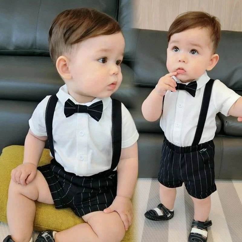 IENENS Toddler Birthday Party Clothes – Baby Clothing Sets, Boy Formal Dress, Summer Shirts + Shorts Suits, Kids Short Sleeve Outfits - Giggles And Grab
