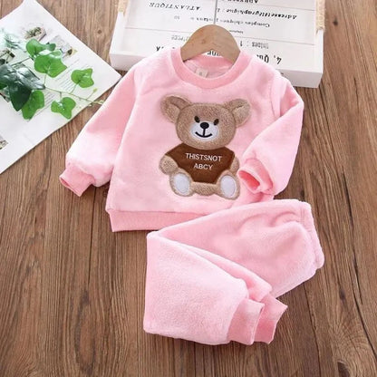 Giggles And Grab Pink 1 / 3T（户外运动） Baby Boys And Girls Clothing Set Tricken Fleece Children Hooded Outerwear Tops Pants 3PCS Outfits Kids Toddler Warm Costume Suit