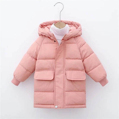 Kids Down Long Outerwear Winter Autumn Teen Cotton Clothes Boys Girls Cotton-Padded Parka Coats Big Children Thicken Warm Jacket - Giggles And Grab
