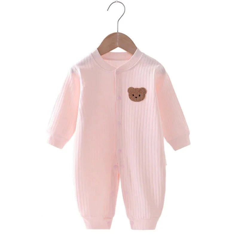 Giggles And Grab Pink / 90 Bear Newborn Jumpsuit Cotton Autumn Spring Baby Romper Toddler Girls Boys Clothes Infant One-Piece Kids Onesie Home Leisure Wear