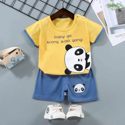 2PCS Mother Kids Clothes Children's Sets Boys Girls T-shirt Shorts Summer Cotton Short Sleeve Baby Children Clothing Toddler Suit - Giggles And Grab