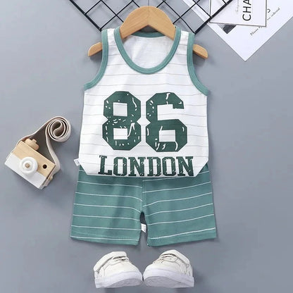 Giggles And Grab Style 3 / 6T-7T Children Sets Kids Clothes Boys Girls Vest Suit  Summer Children's Clothing baby Cotton T-Shirts Shorts Tank Top Sleeveless