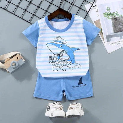 2PCS Mother Kids Clothes Children's Sets Boys Girls T-shirt Shorts Summer Cotton Short Sleeve Baby Children Clothing Toddler Suit - Giggles And Grab