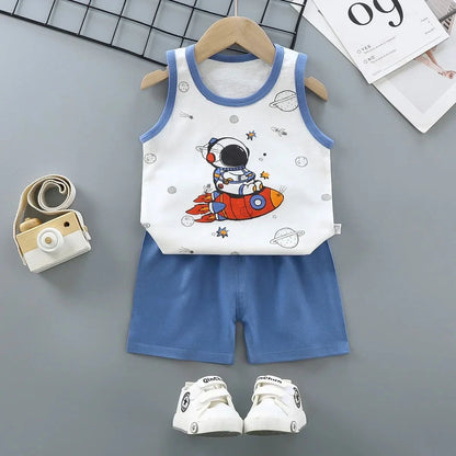 Giggles And Grab Style 4 / 6T-7T Children Sets Kids Clothes Boys Girls Vest Suit  Summer Children's Clothing baby Cotton T-Shirts Shorts Tank Top Sleeveless