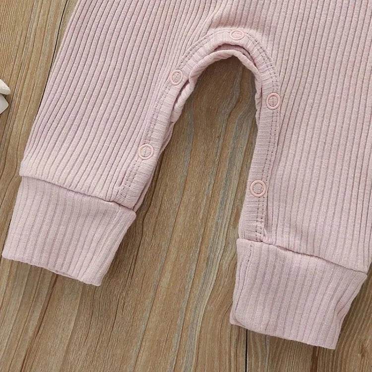 Summer Unisex Newborn Baby Clothes Solid Color Baby Rompers Cotton Long Sleeve Toddler Romper Infant Clothing 3-18 Months - Giggles And Grab