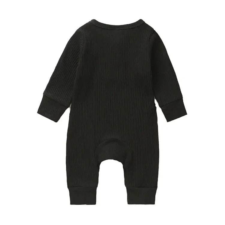 Summer Unisex Newborn Baby Clothes Solid Color Baby Rompers Cotton Long Sleeve Toddler Romper Infant Clothing 3-18 Months - Giggles And Grab