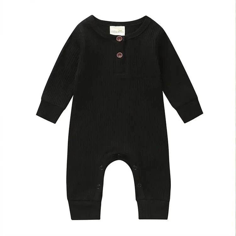Summer Unisex Newborn Baby Clothes Solid Color Baby Rompers Cotton Long Sleeve Toddler Romper Infant Clothing 3-18 Months - Giggles And Grab