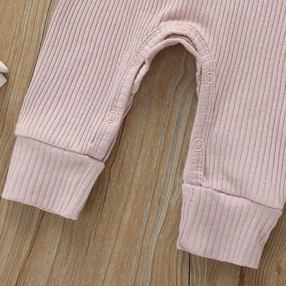 Summer Unisex Newborn Baby Clothes Solid Color Baby Rompers Cotton Long Sleeve Toddler Romper Infant Clothing 3-18 Months - Giggles And Grab