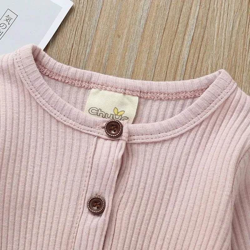 Summer Unisex Newborn Baby Clothes Solid Color Baby Rompers Cotton Long Sleeve Toddler Romper Infant Clothing 3-18 Months - Giggles And Grab