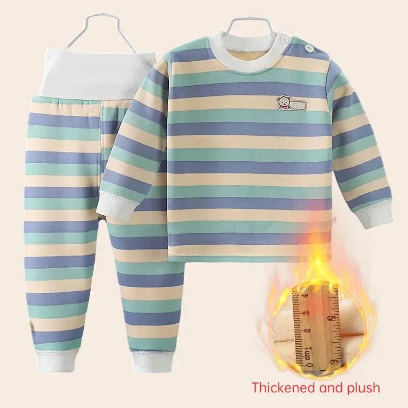 Thicken Warm Plush Children Sets Kids Clothes Boy Girl Underwear Suits Autumn Winter Children Clothing - Giggles And Grab