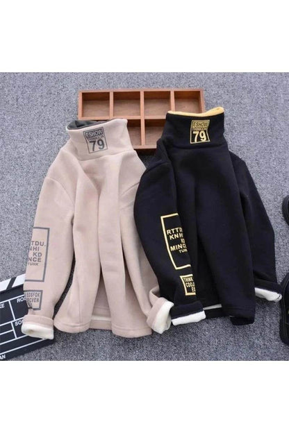 Toddler Boys Girls Sweatshirts Warm Autumn Winter Coat Sweater Baby Long Sleeve Turtleneck Outfits Tracksuit Children Clothes - Giggles And Grab