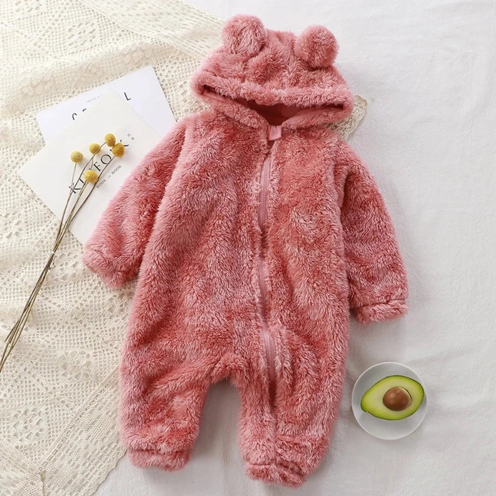 Giggles And Grab Winter Baby Clothes Cute Cartoon Bear Baby Rompers Pajamas Cotton Infant Boy Girls Animal Costume Zipper Jumpsuit 0-24 Months