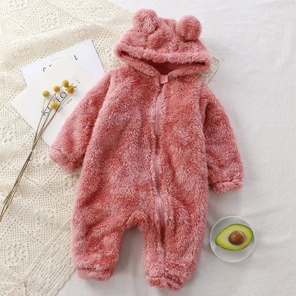 Giggles And Grab Winter Baby Clothes Cute Cartoon Bear Baby Rompers Pajamas Cotton Infant Boy Girls Animal Costume Zipper Jumpsuit 0-24 Months