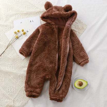 Giggles And Grab Winter Baby Clothes Cute Cartoon Bear Baby Rompers Pajamas Cotton Infant Boy Girls Animal Costume Zipper Jumpsuit 0-24 Months