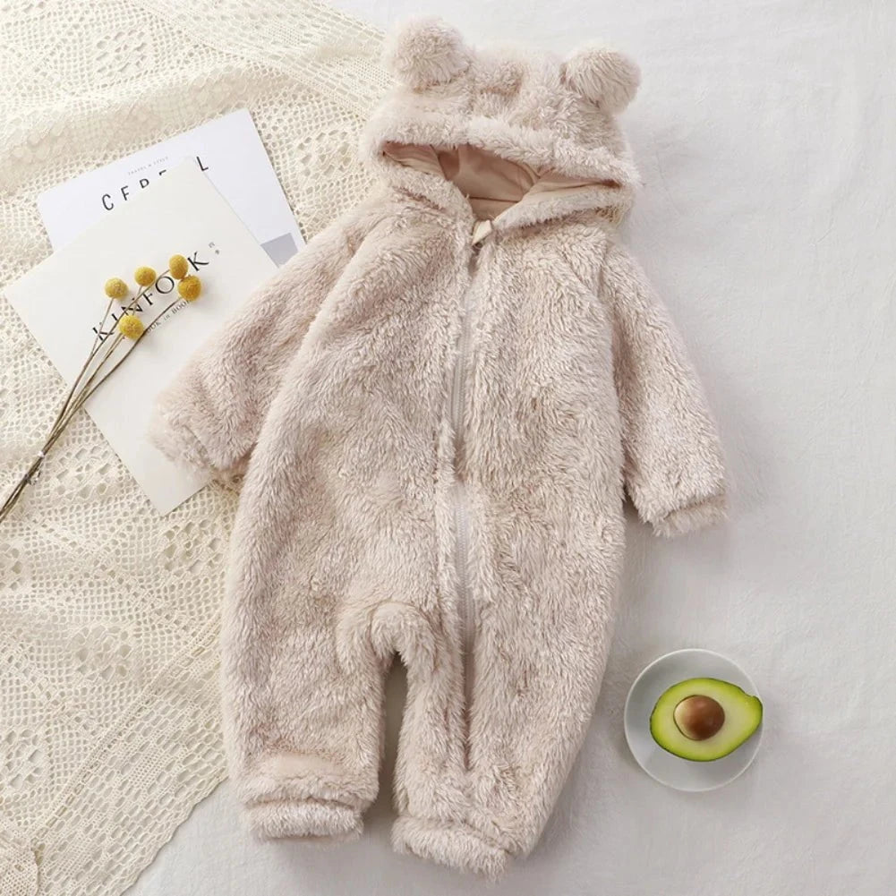 Giggles And Grab Winter Baby Clothes Cute Cartoon Bear Baby Rompers Pajamas Cotton Infant Boy Girls Animal Costume Zipper Jumpsuit 0-24 Months