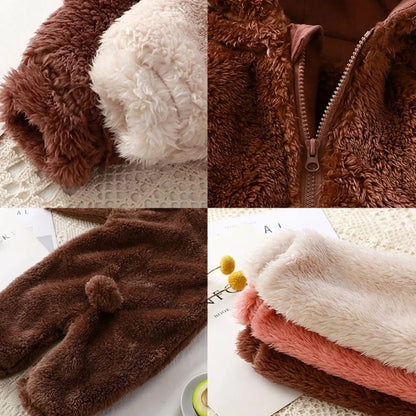 Giggles And Grab Winter Baby Clothes Cute Cartoon Bear Baby Rompers Pajamas Cotton Infant Boy Girls Animal Costume Zipper Jumpsuit 0-24 Months