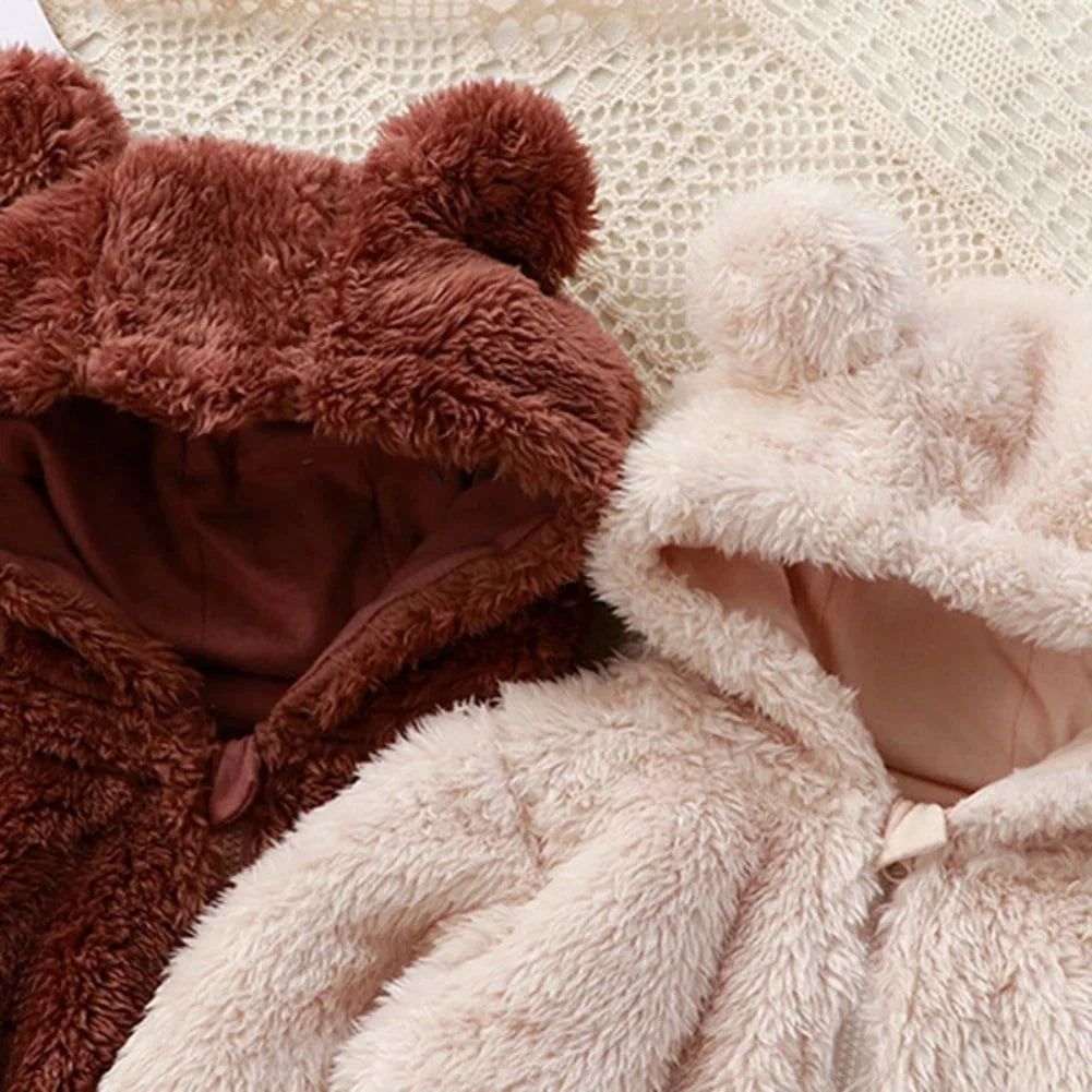 Giggles And Grab Winter Baby Clothes Cute Cartoon Bear Baby Rompers Pajamas Cotton Infant Boy Girls Animal Costume Zipper Jumpsuit 0-24 Months