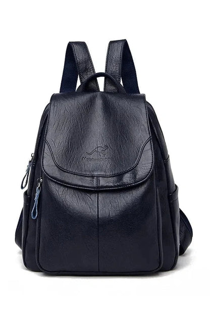 Giggles And Grab Womens Backpack Dark Blue-2 High-Quality Stone Pattern Soft Leather Women’s Backpack - Large Capacity for School & Travel"