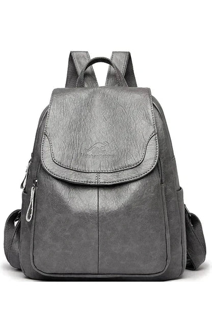 Giggles And Grab Womens Backpack Gray-2 High-Quality Stone Pattern Soft Leather Women’s Backpack - Large Capacity for School & Travel"