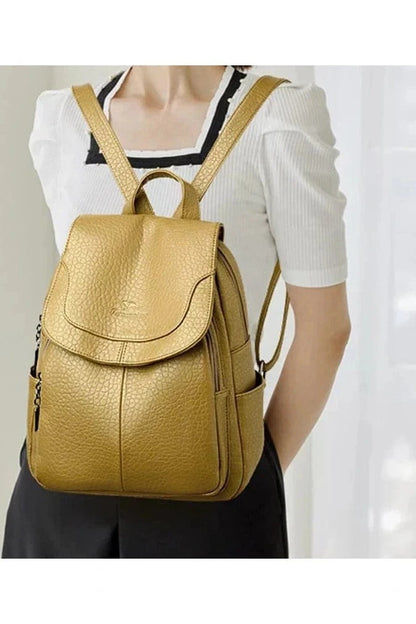 Giggles And Grab Womens Backpack High-Quality Stone Pattern Soft Leather Women’s Backpack - Large Capacity for School & Travel"
