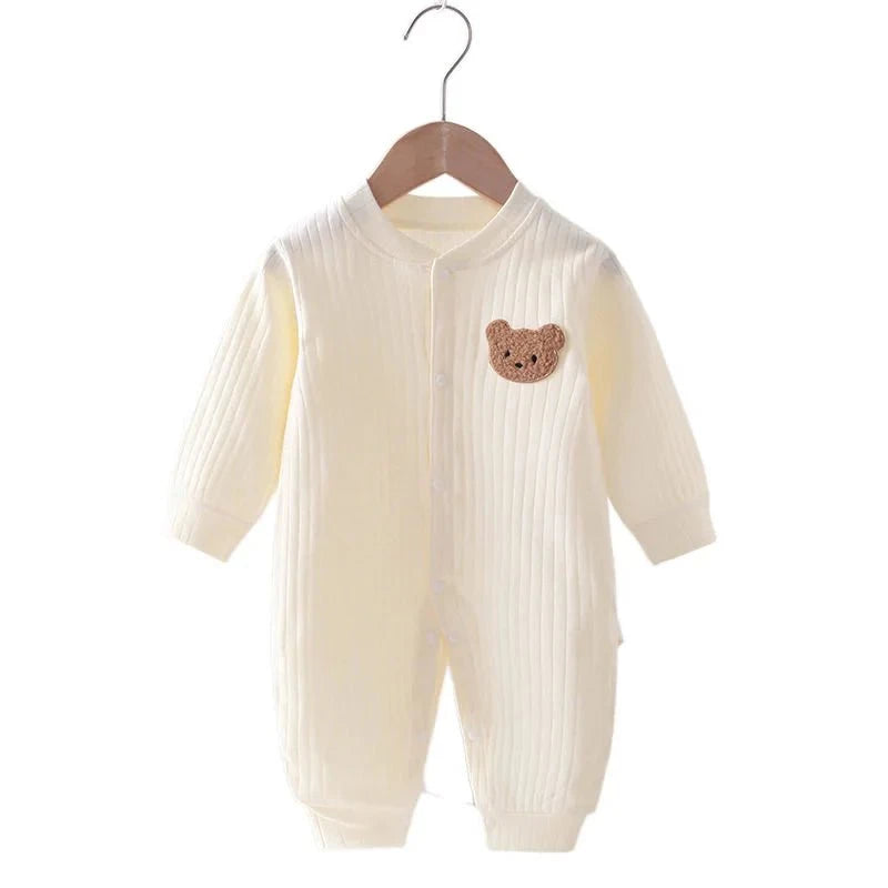Giggles And Grab Yellow / 66 Bear Newborn Jumpsuit Cotton Autumn Spring Baby Romper Toddler Girls Boys Clothes Infant One-Piece Kids Onesie Home Leisure Wear