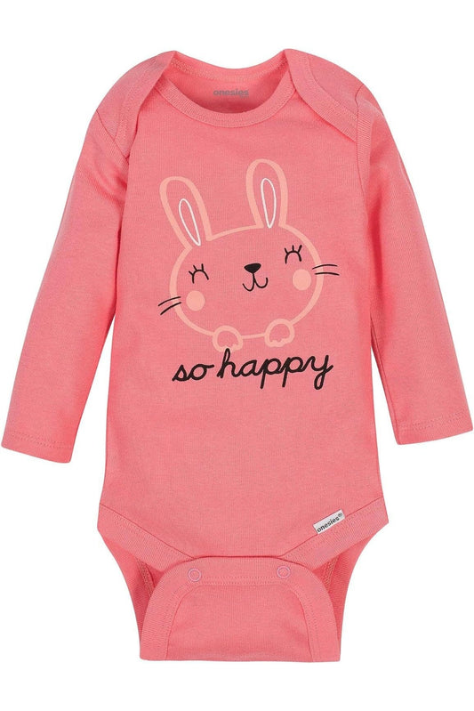 Gigglesandgrab Baby Girls 6-Pack Long Sleeve Bodysuits Bunny Pink / Newborn Baby Girls 6-Pack Long Sleeve Bodysuits - Soft and Comfortable"