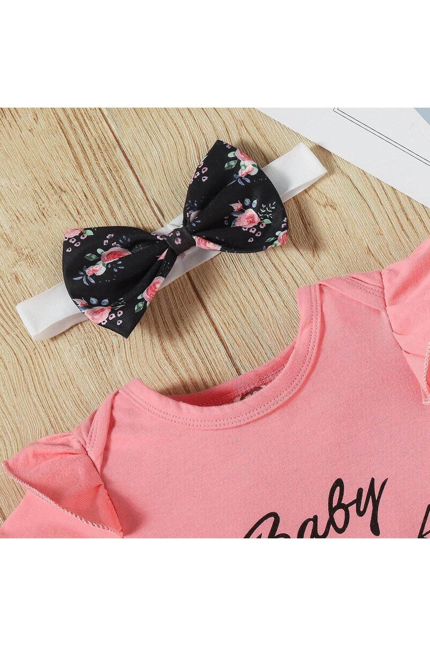 Baby Girl Clothes Set - Newborn to 24 Months Summer Cute Outfit by Demo Babe - Giggles And Grab