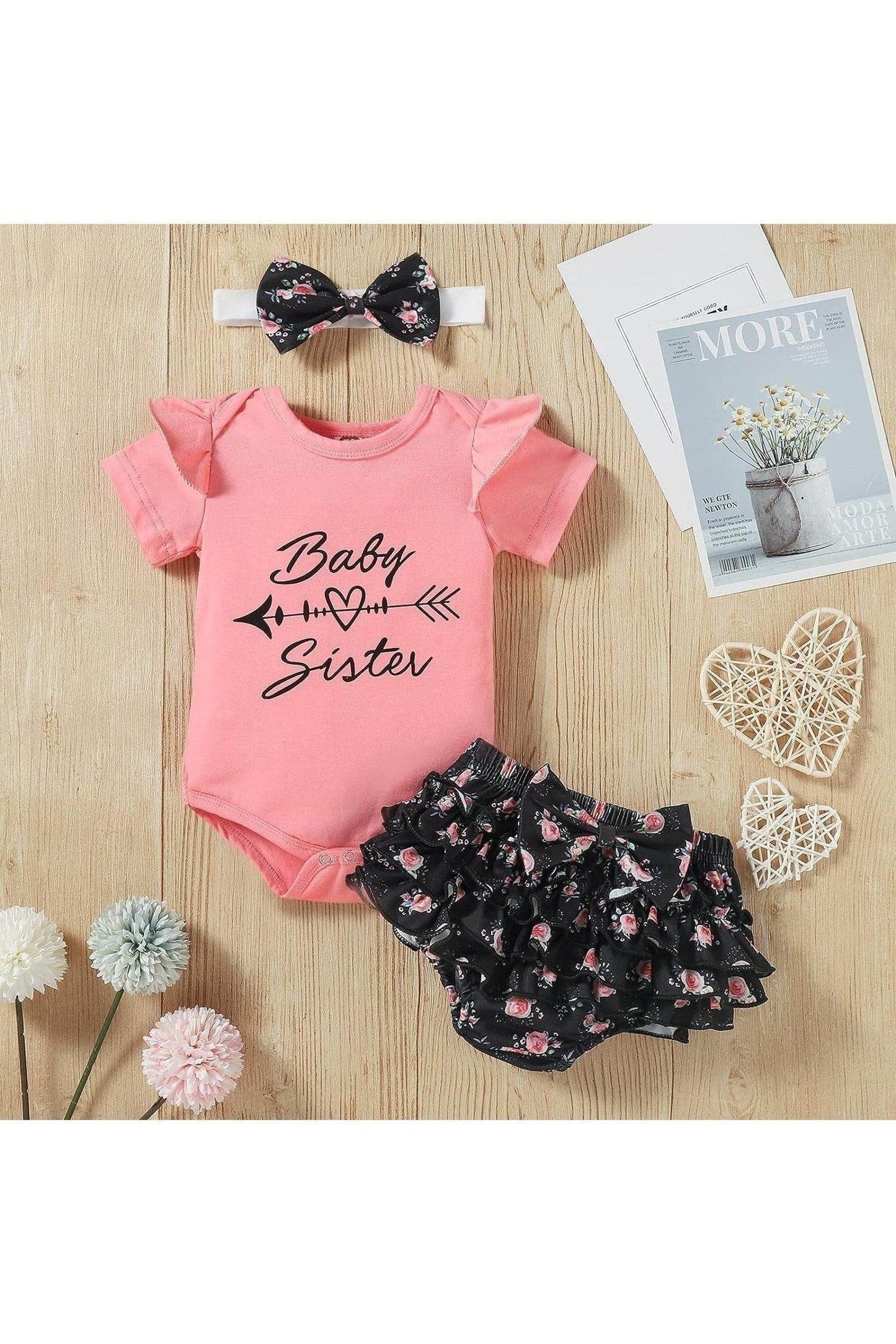 Baby Girl Clothes Set - Newborn to 24 Months Summer Cute Outfit by Demo Babe - Giggles And Grab