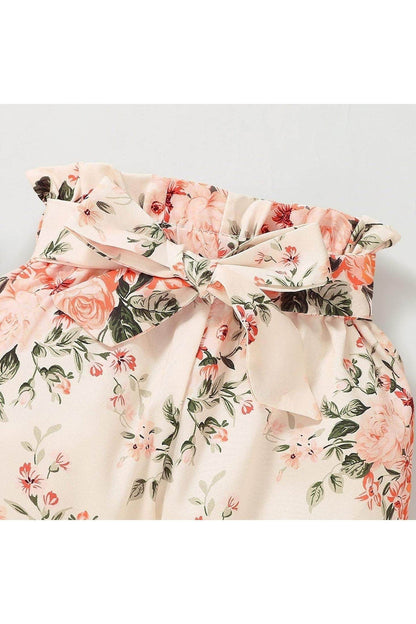 Newborn Baby Girl Romper Onesie and Pants Set – Floral Cotton Outfit for Girls - Giggles And Grab