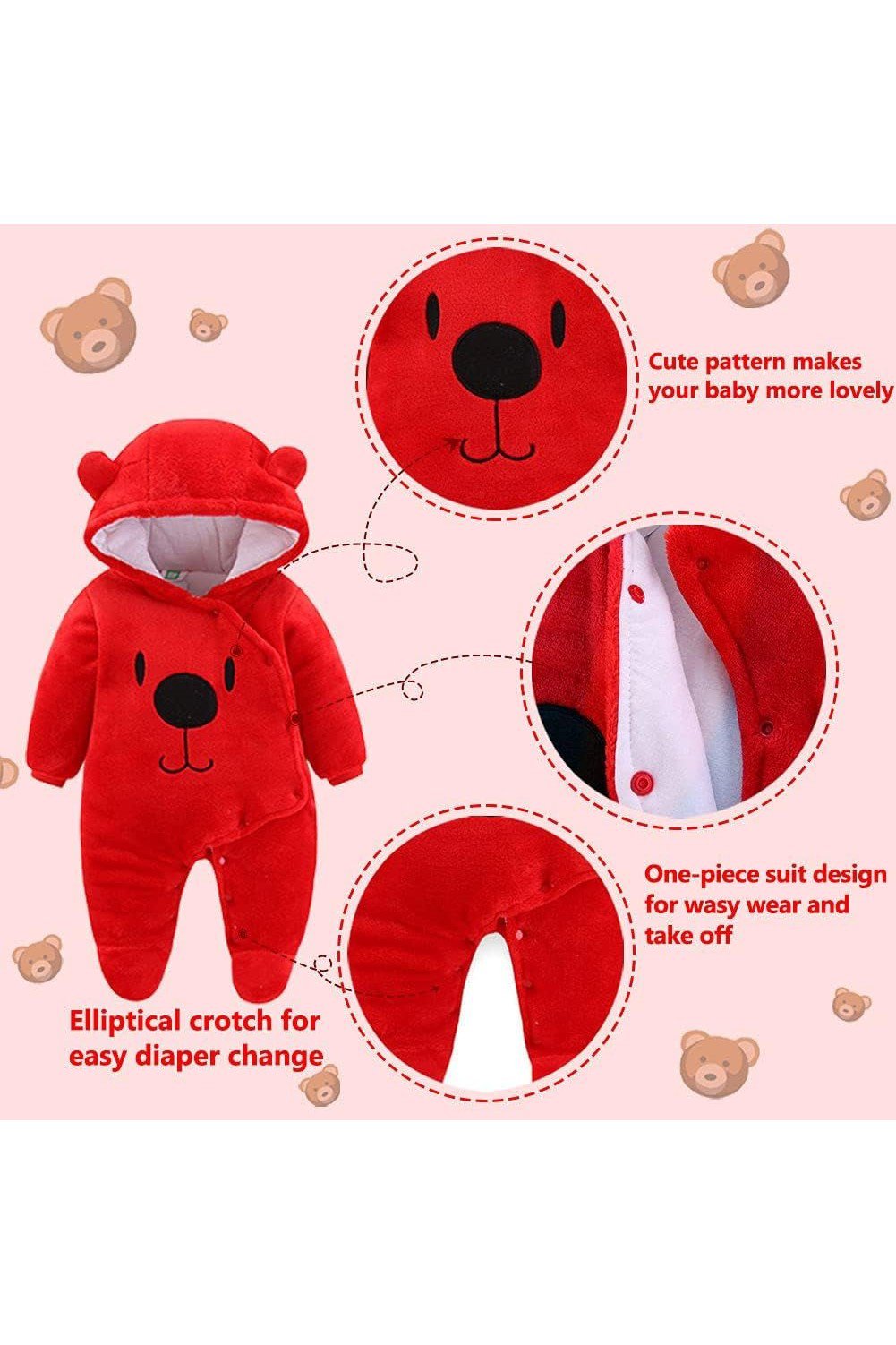 Gigglesandgrab Newborn snow suites Red / 3-6 Months Baby Newborn Snowsuit - Warm and Cozy for Winter"