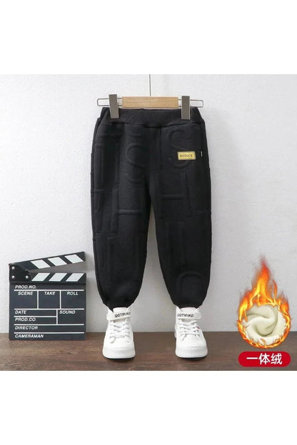 Gigglesandgrab Sweatpans for Boys & Girls Winter Thick Black / 4T 110 "Children's Sweatpants for Boys & Girls - Thick Autumn/Winter Casual Loose Sports Pants with Kawaii Letter Design"