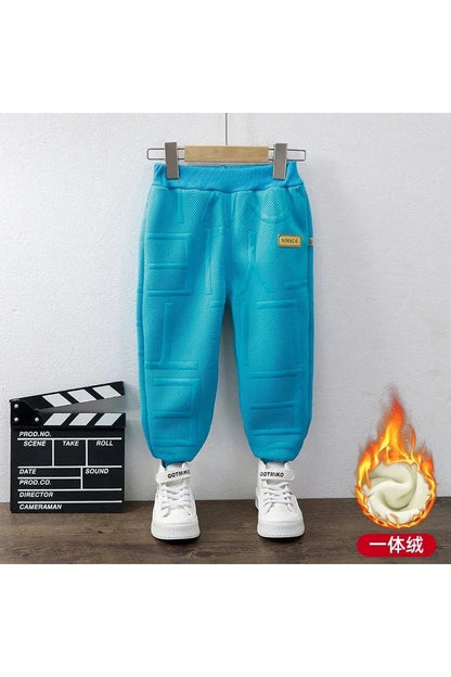 Gigglesandgrab Sweatpans for Boys & Girls Winter Thick Blue / 3T 100 "Children's Sweatpants for Boys & Girls - Thick Autumn/Winter Casual Loose Sports Pants with Kawaii Letter Design"