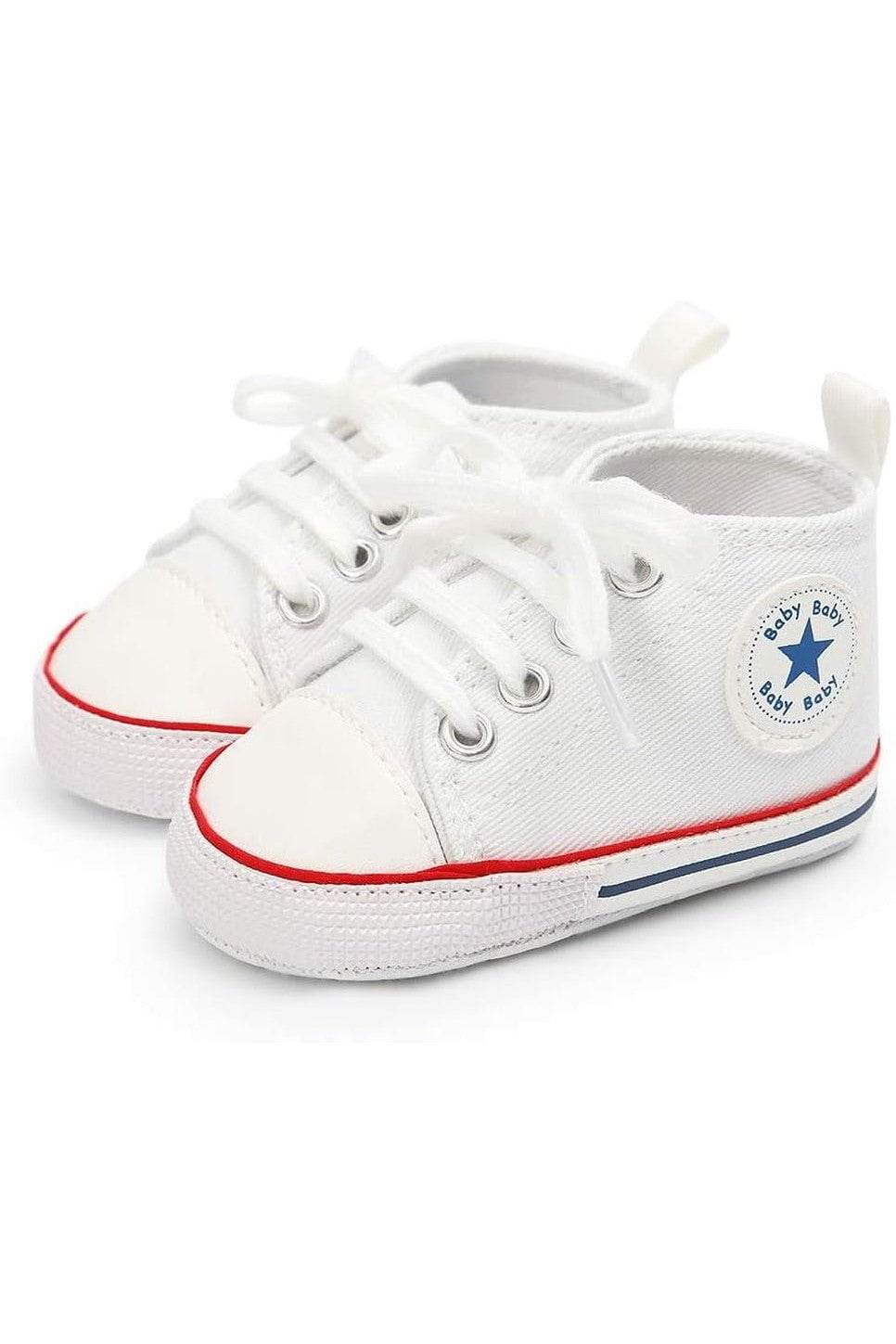 Unisex Baby Boy & Girl Canvas Sneakers – Soft Sole Ankle Shoes for Infant First Walkers - Giggles And Grab